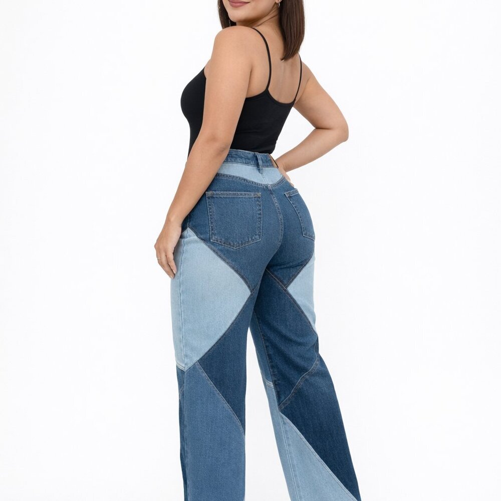 "Sculpt & Flare" Patchwork Jeans - Picture 3 of 14